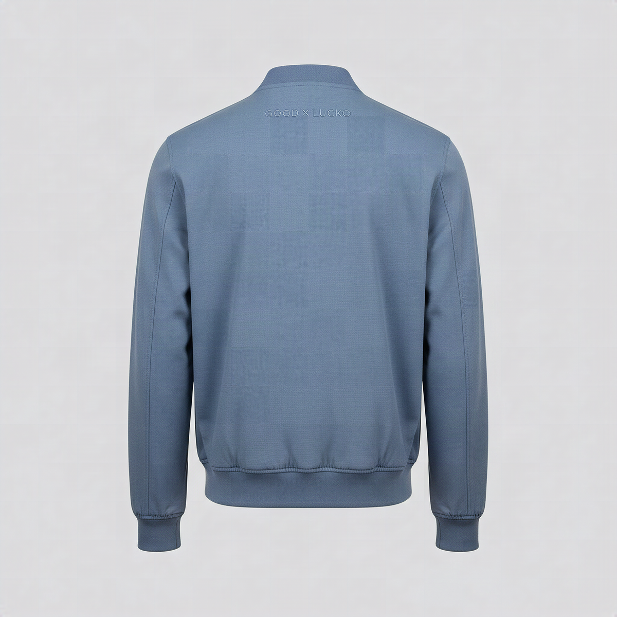 Blouson bleu pierre, vue de dos