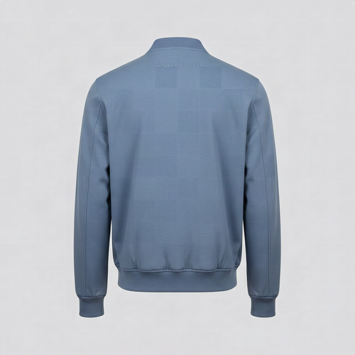 Blouson bleu pierre, vue de dos