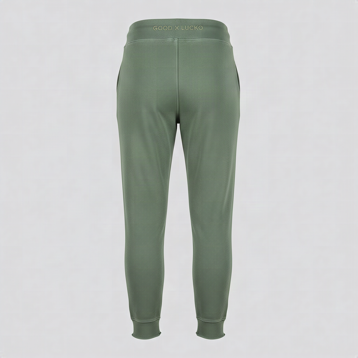 Jogging bord brut vert mousse, vue de dos