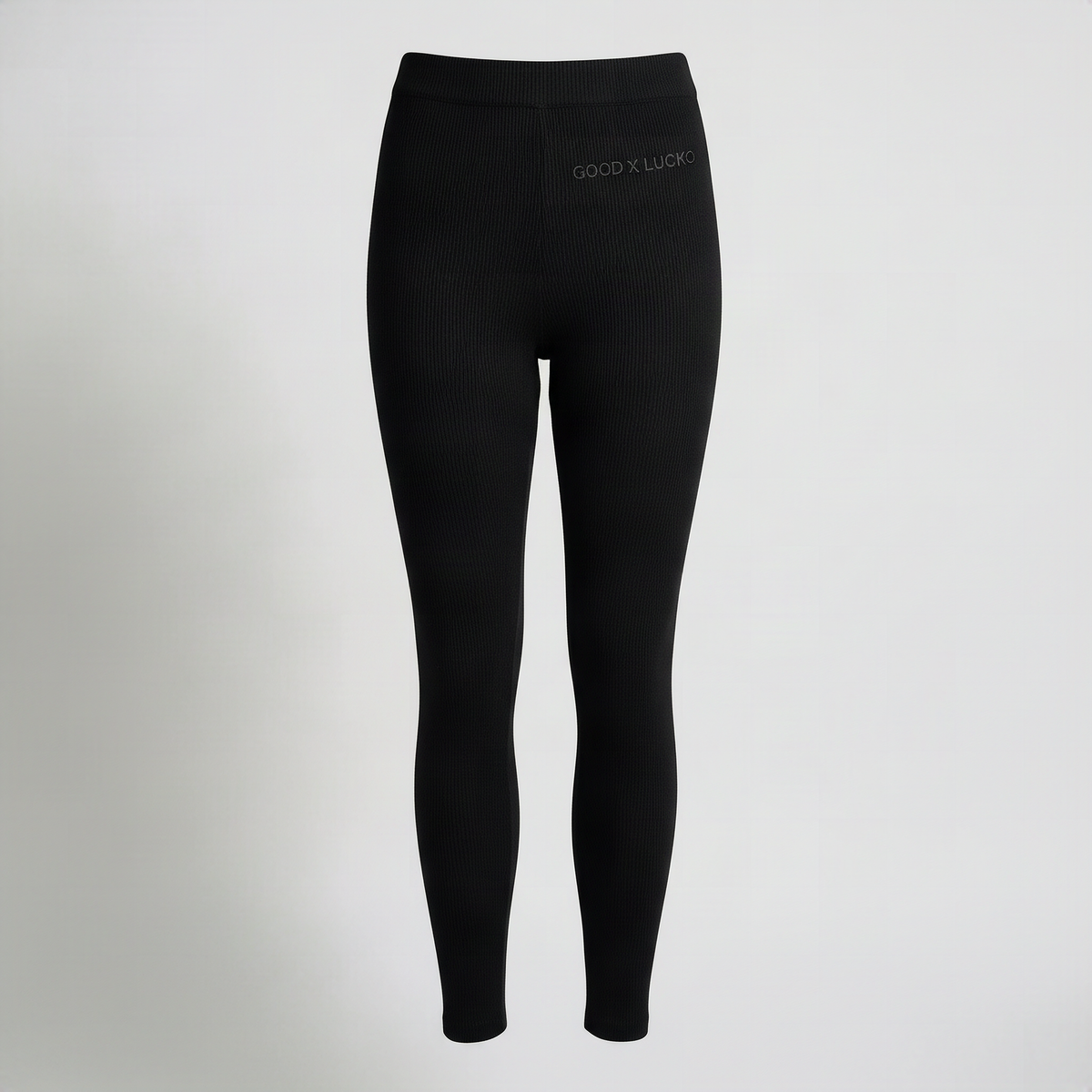 Legging côtelé noir, vue de face
