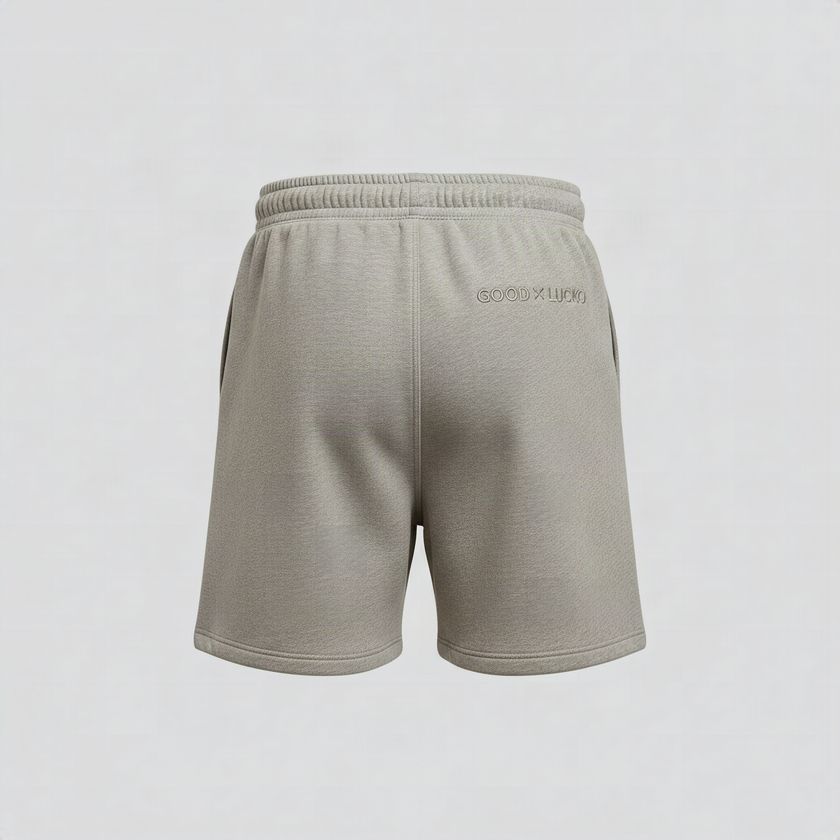 Short gris chiné, vue de dos