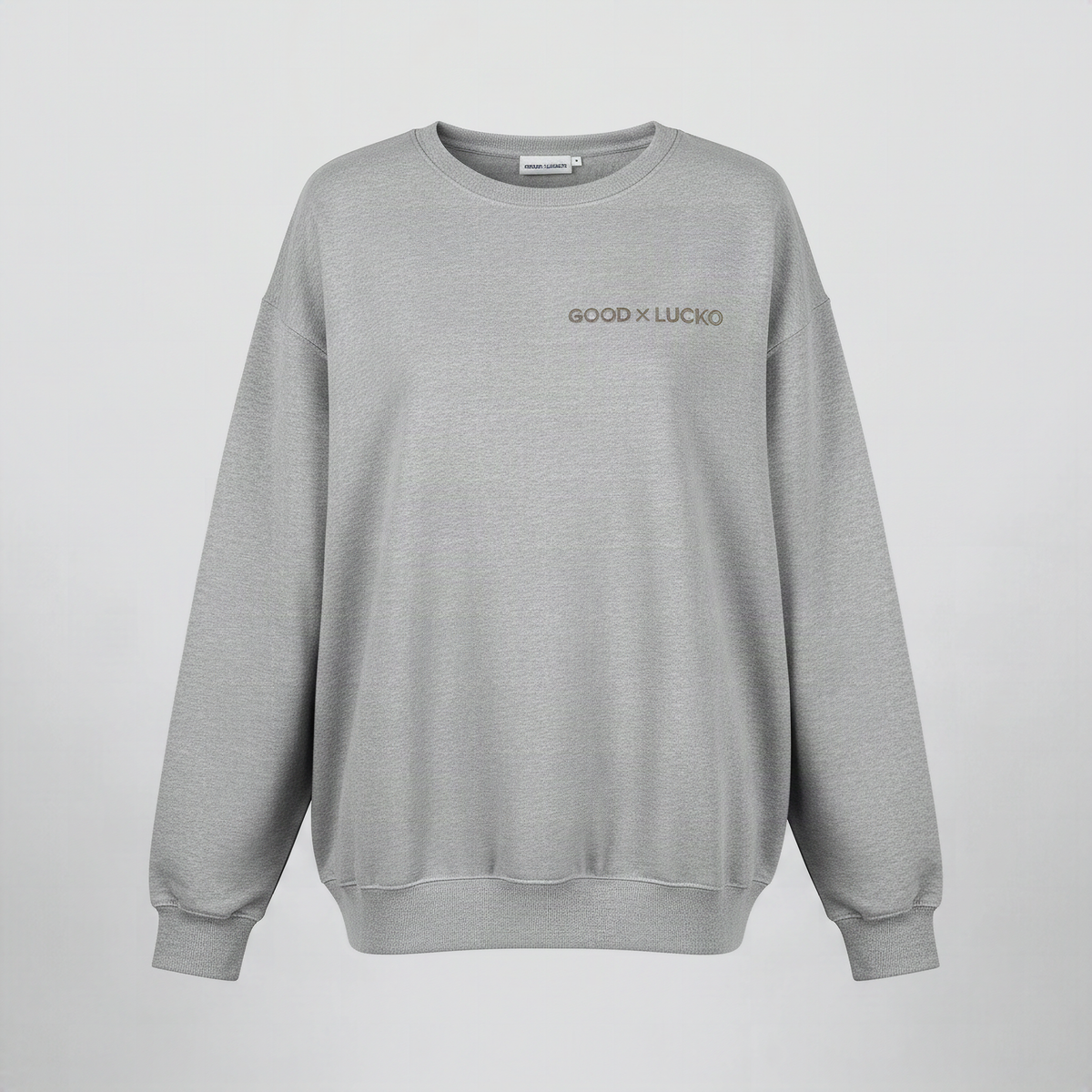 Sweat oversize gris phoque, vue de face