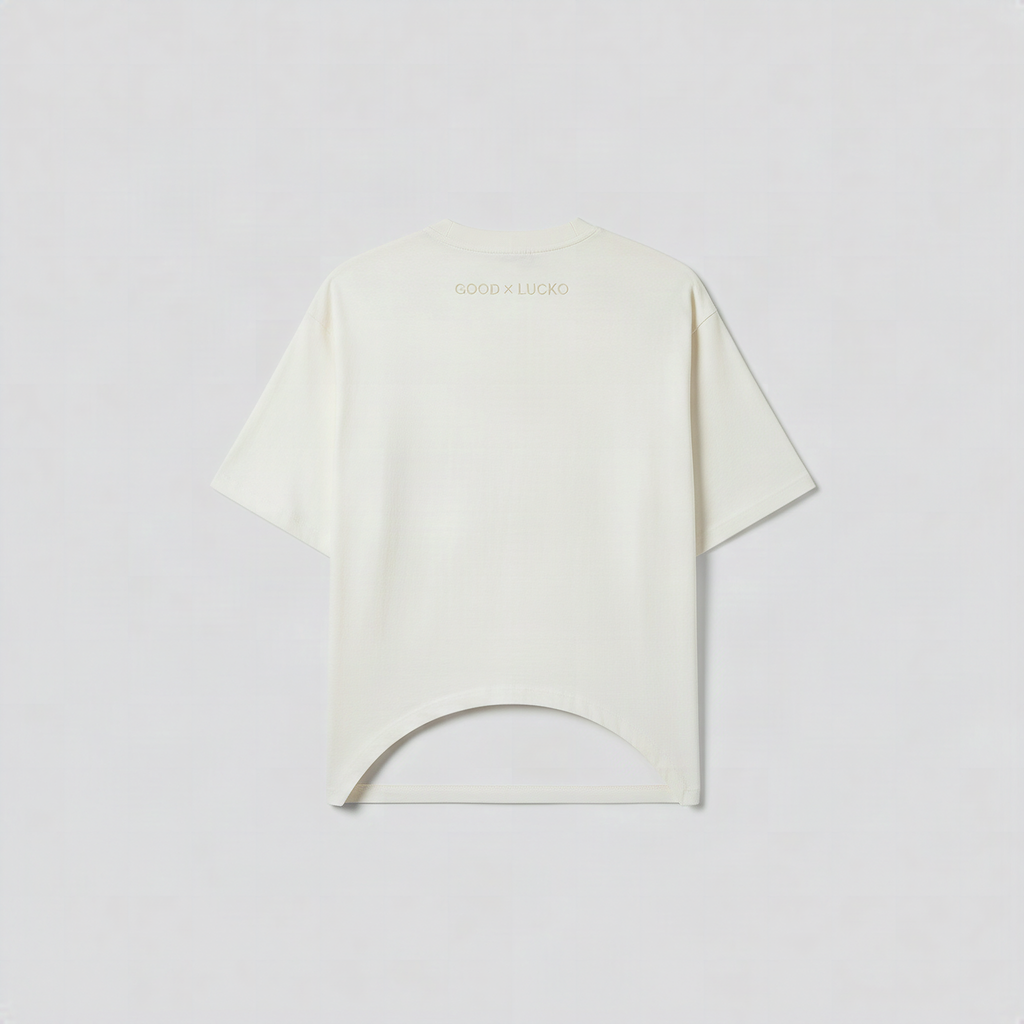T-shirt blanc os, vue de dos